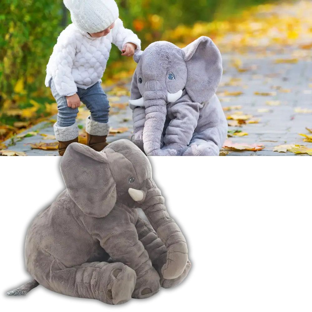 Cuddly Baby Elephant Plush Pillow - Zoozto