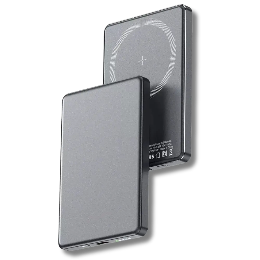 Fast Charging Magnetic Wireless Power Bank -Gray - Zoozto
