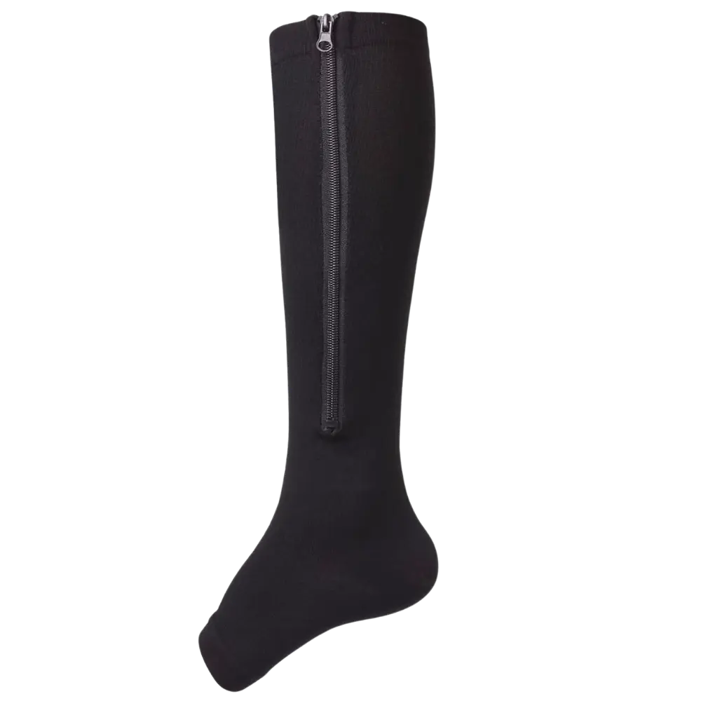 Open Toe Pregnancy Compression Socks -Black - Zoozto