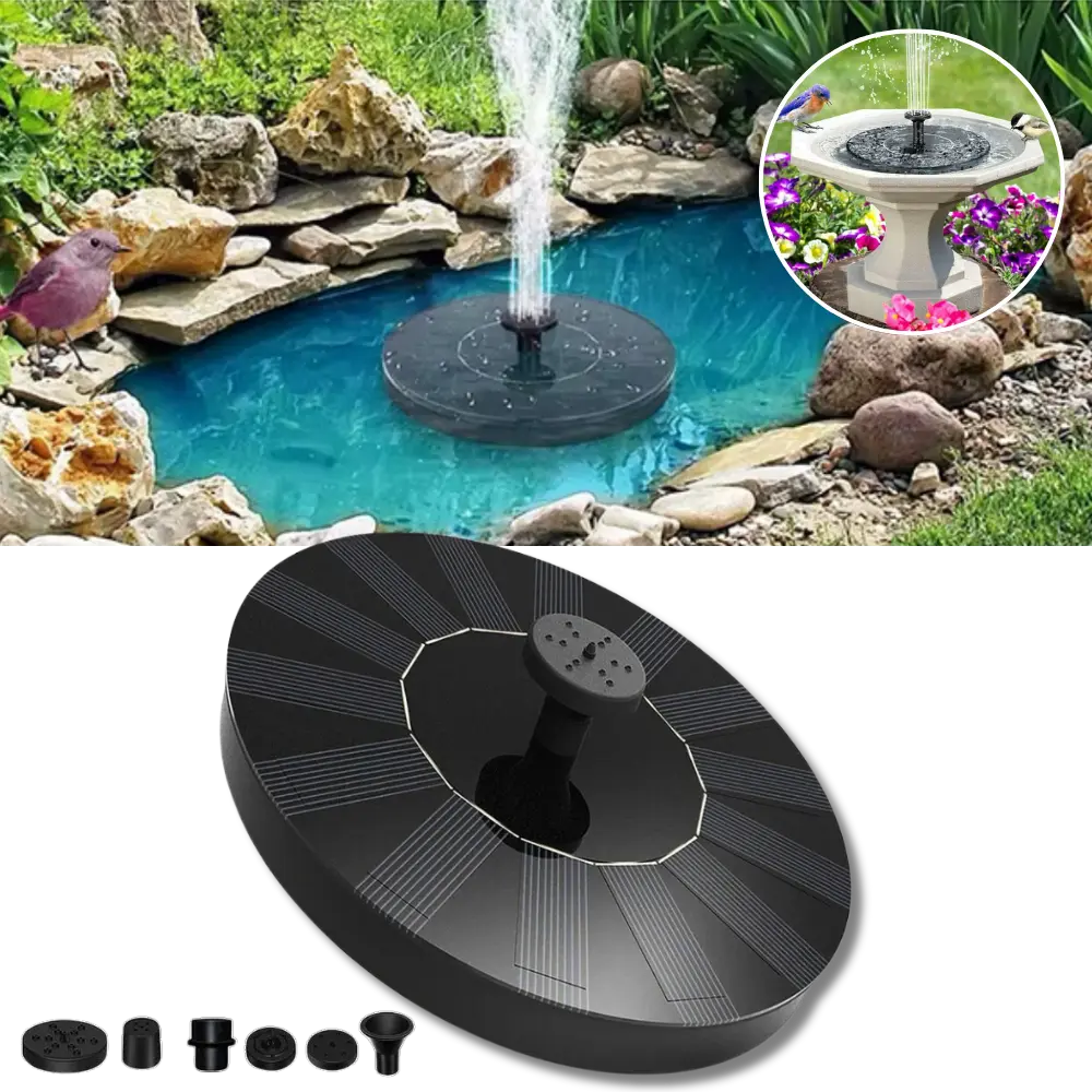 Solar Powered Water Fountain - Zoozto