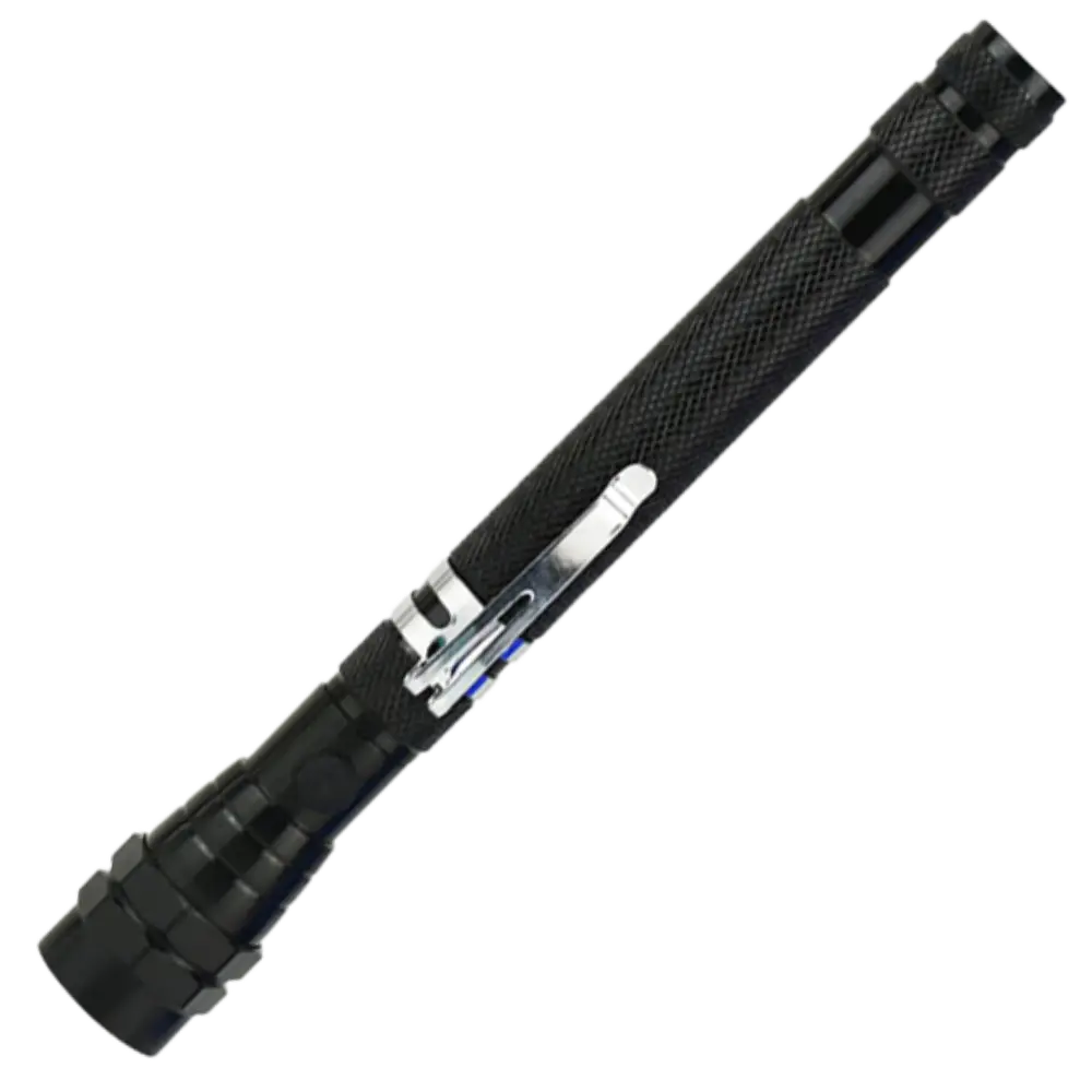 Telescopic Magnetic LED Flashlight -Black - Zoozto