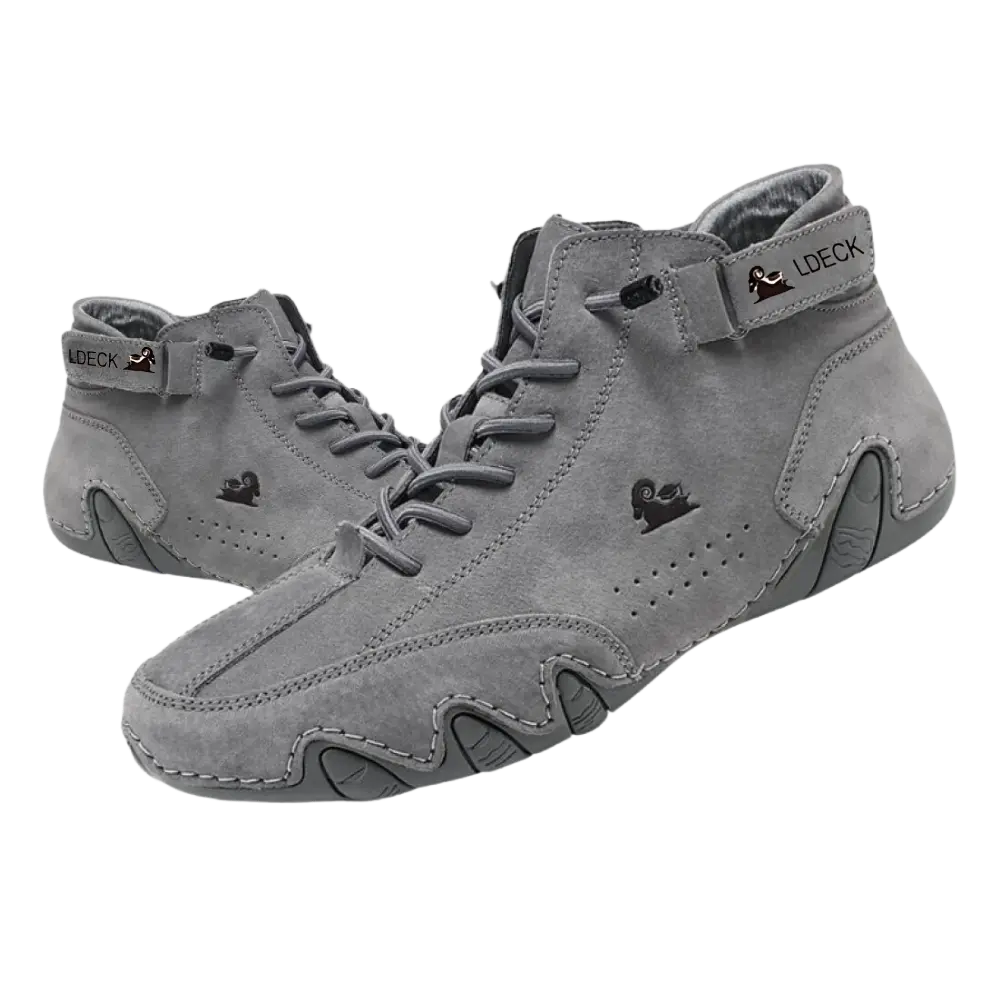 Ultra-Comfortable Suede Sneakers -Grey - Zoozto