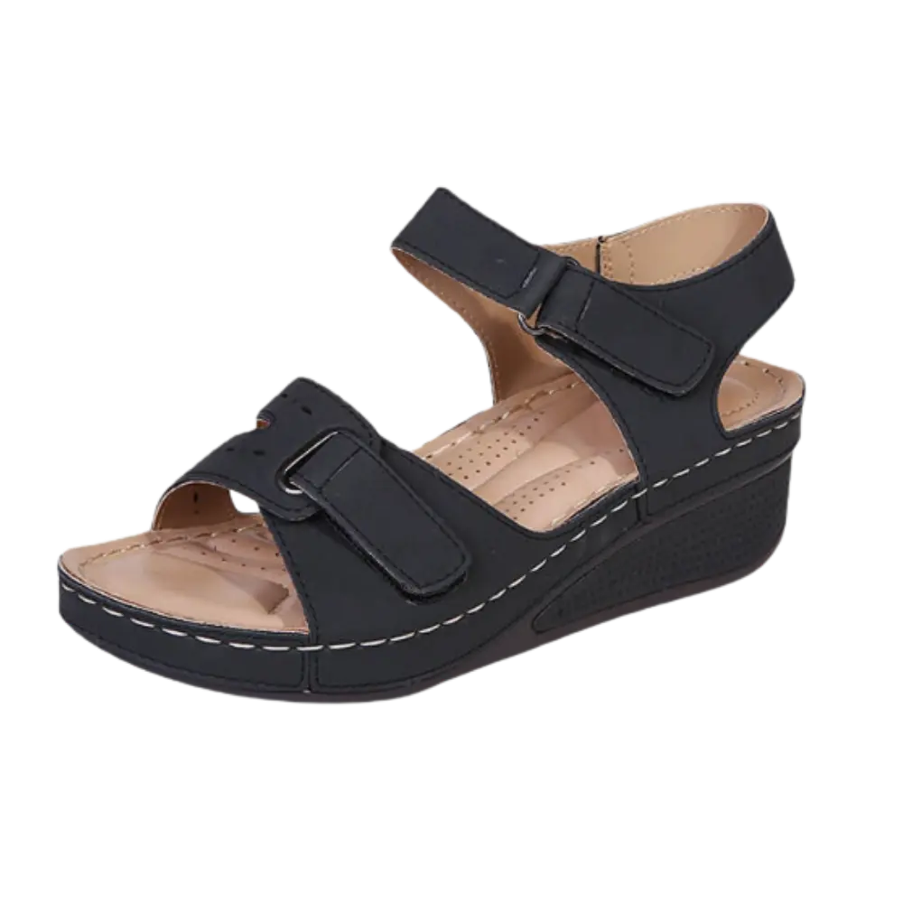 Womens Orthopedic Sandals with Arch Support -Black - Zoozto