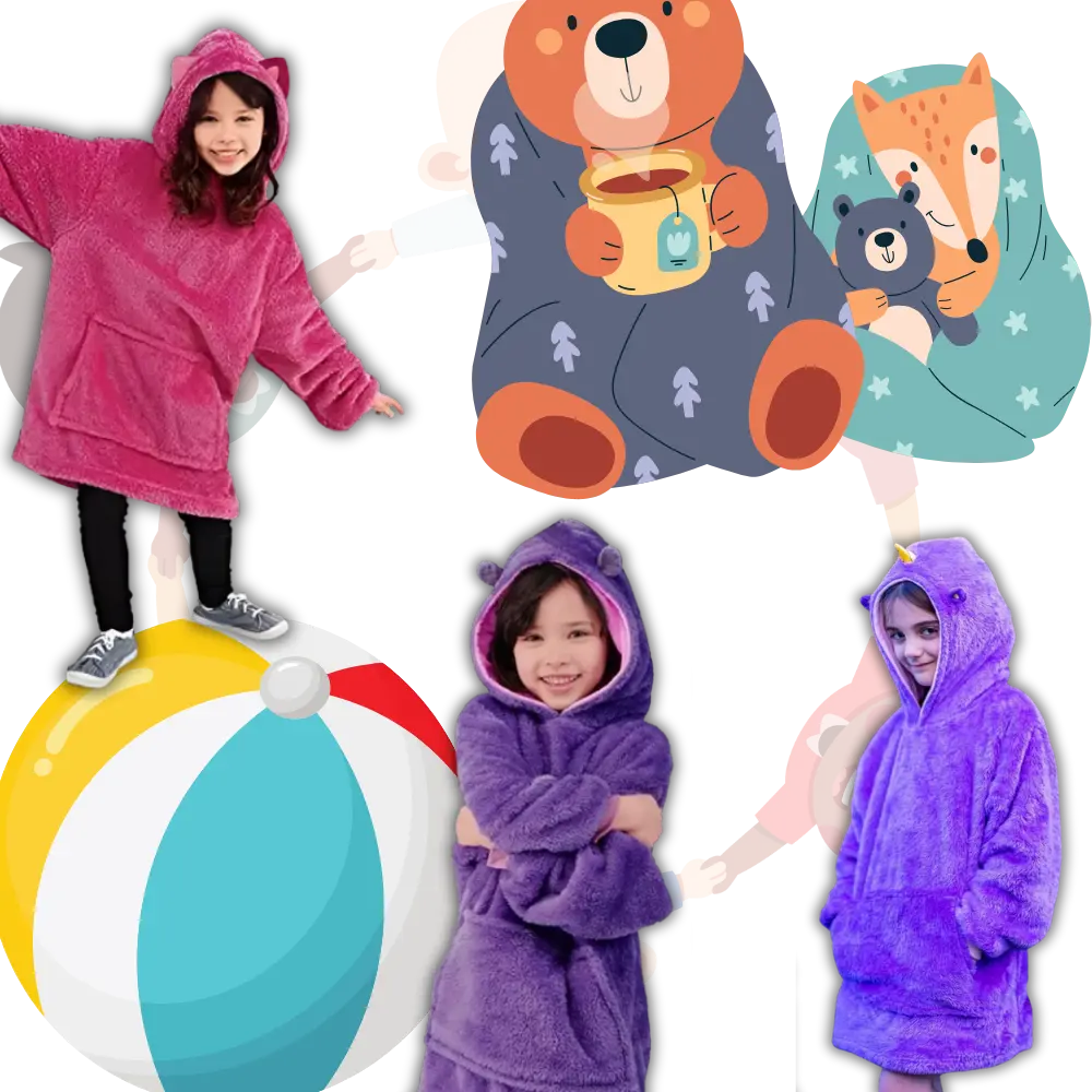 2-in-1 Foldable Plush Hoodie - Zoozto