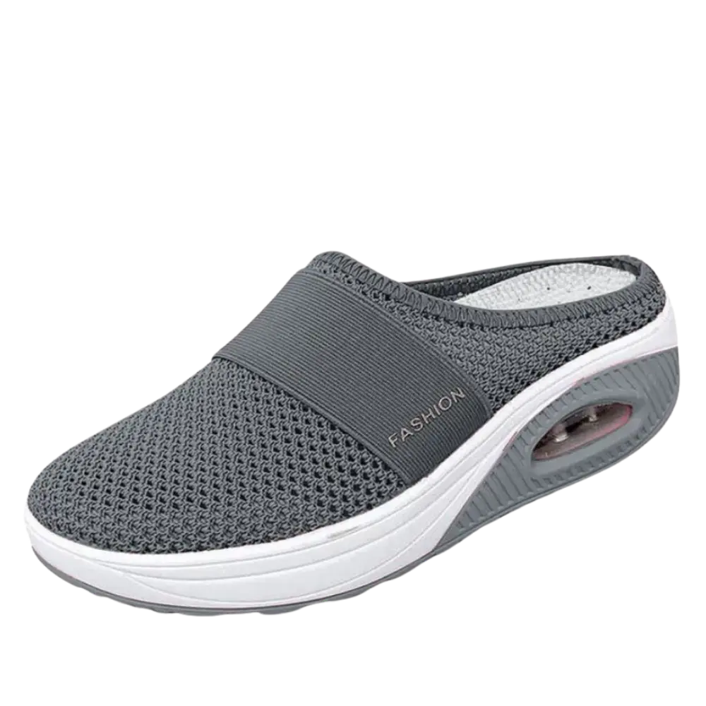 Air-Cushion Diabetic Slip-On Shoes -Dark Gray - Zoozto