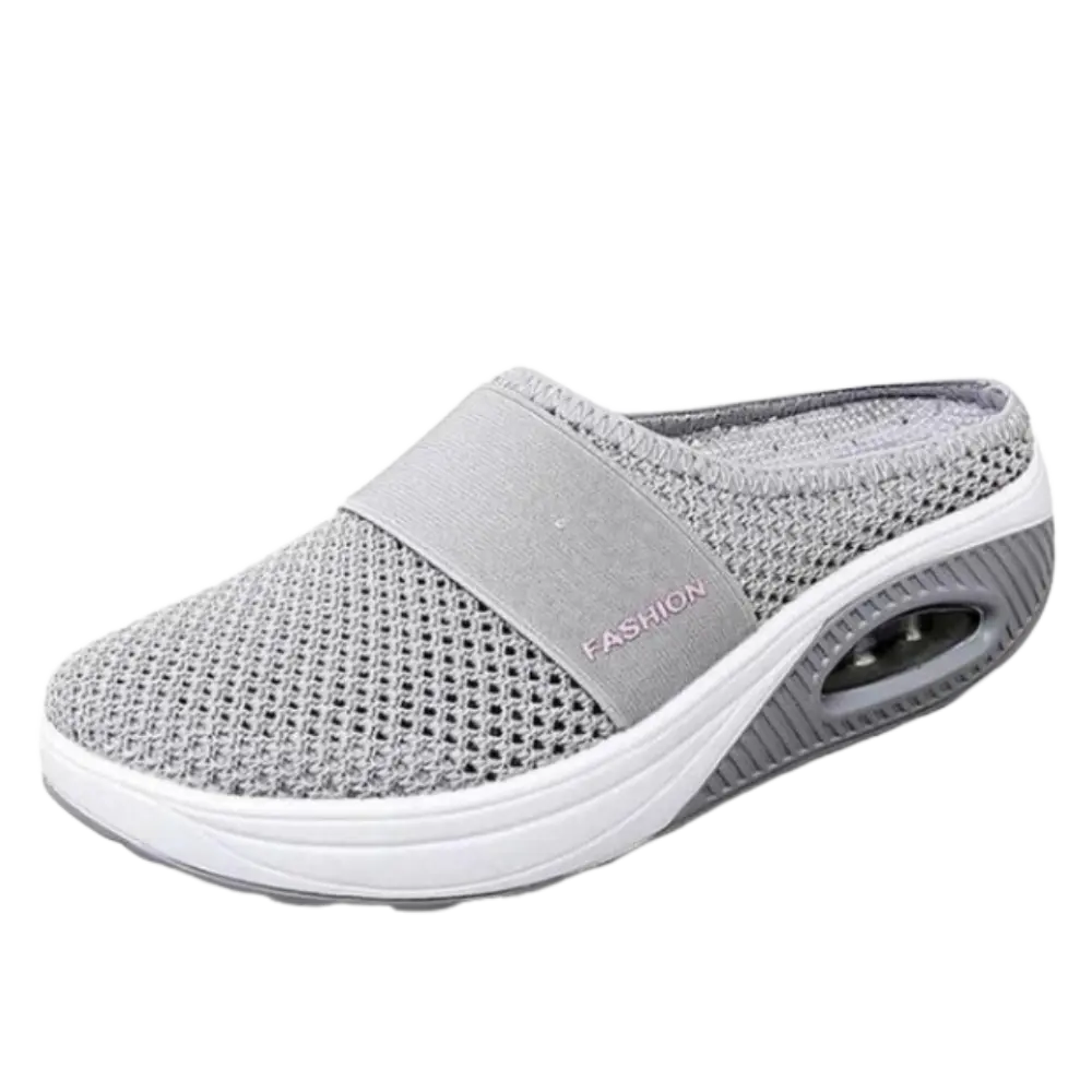 Air-Cushion Diabetic Slip-On Shoes -Gray - Zoozto