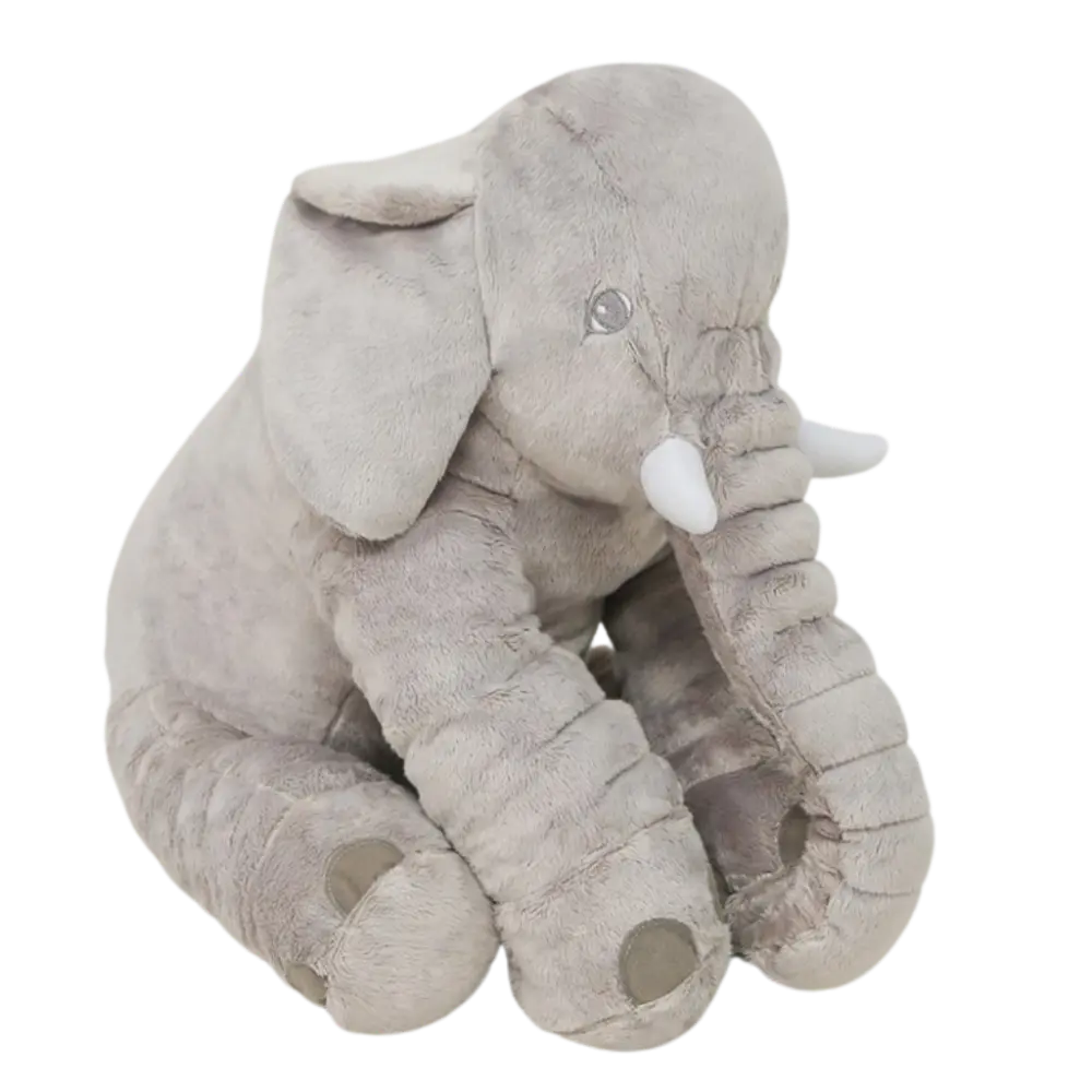 Cuddly Baby Elephant Plush Pillow -Grey - Zoozto
