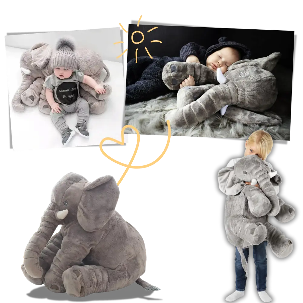 Cuddly Baby Elephant Plush Pillow - Zoozto