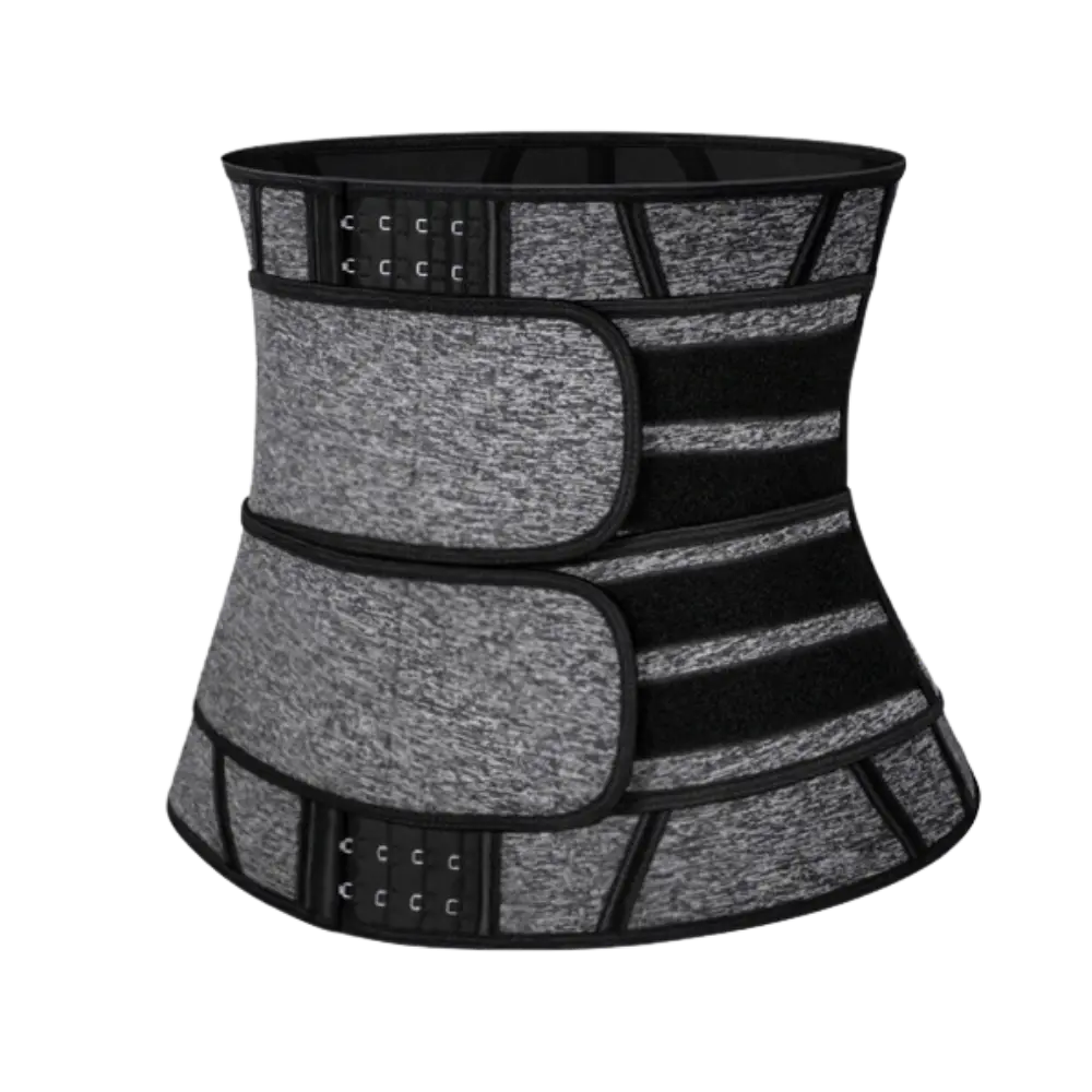 Double Strap Sauna Waist Trainer -Grey - Zoozto