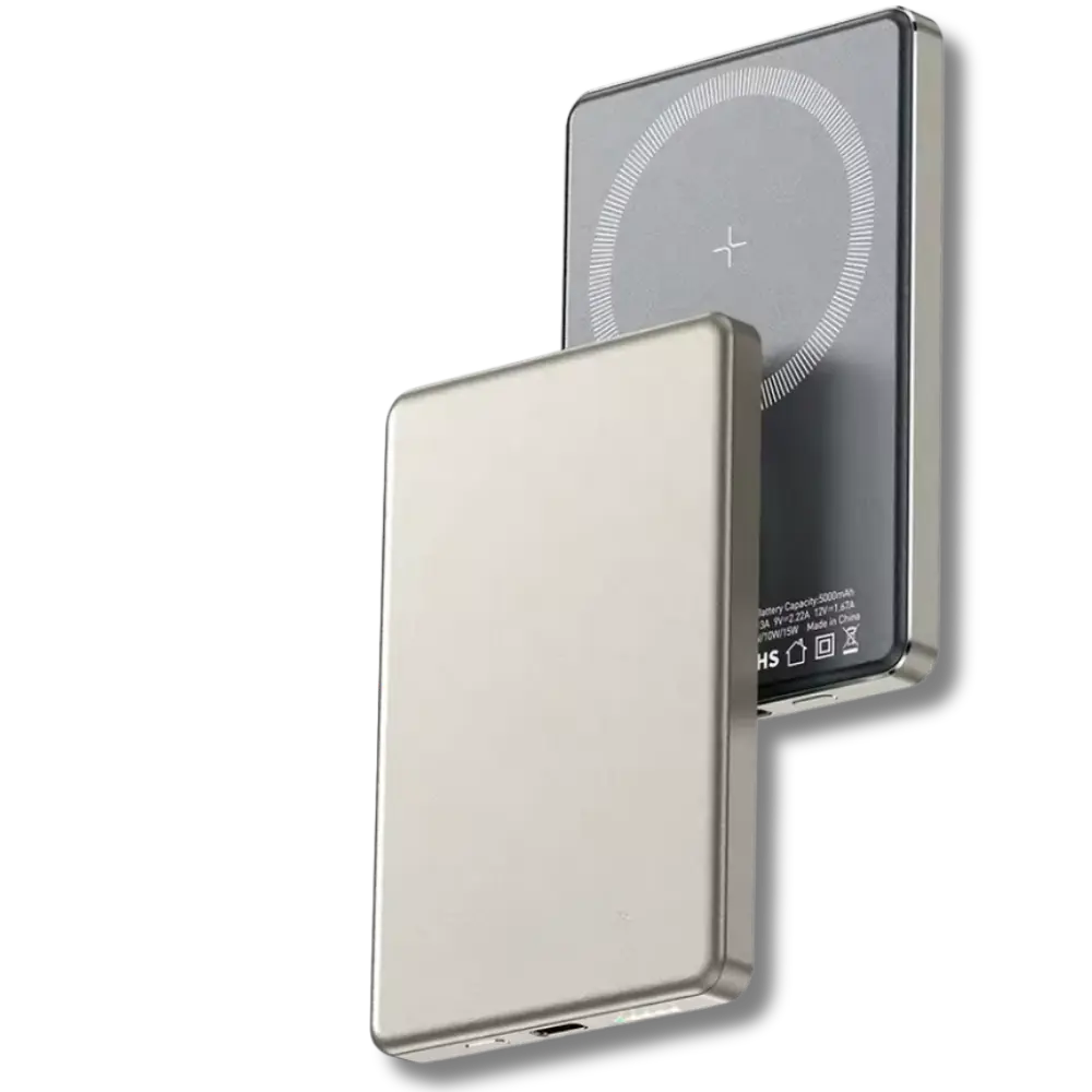 Fast Charging Magnetic Wireless Power Bank -Natural Titanium - Zoozto