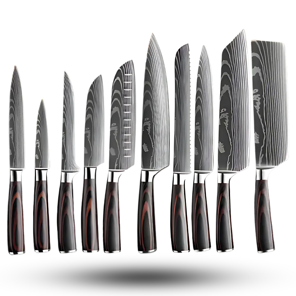 Forest Wood Japanese Knives -Japanese Chef's 10 knives set - Zoozto