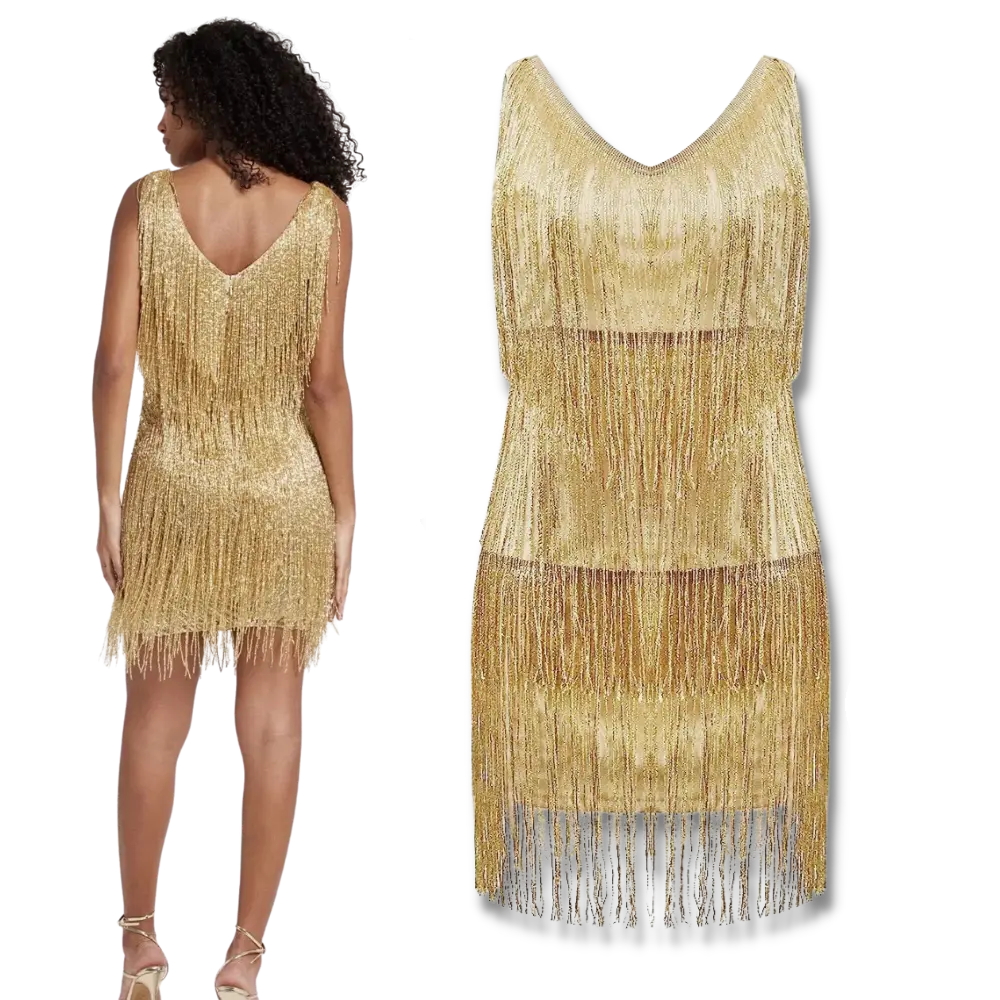 Glamorous Sequin V-Neck Slip Dress - Zoozto