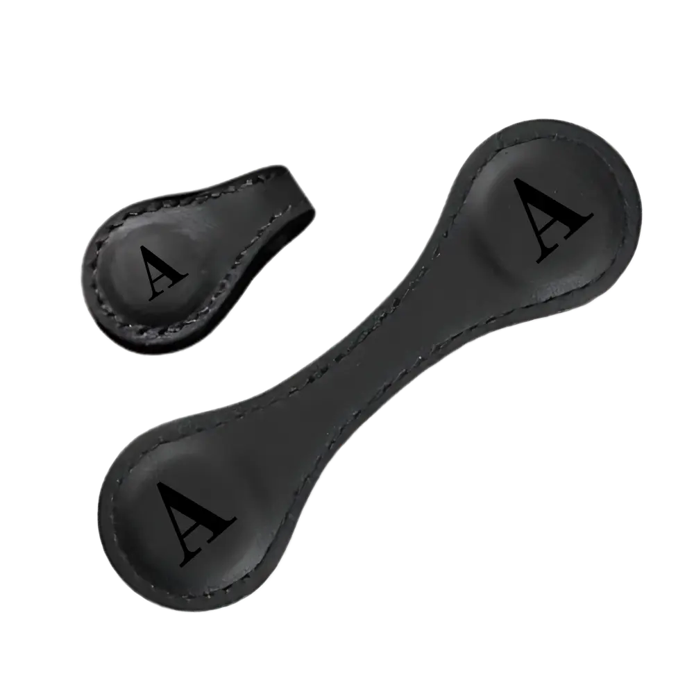 Magnetic Leather Bookmark -Black - Zoozto