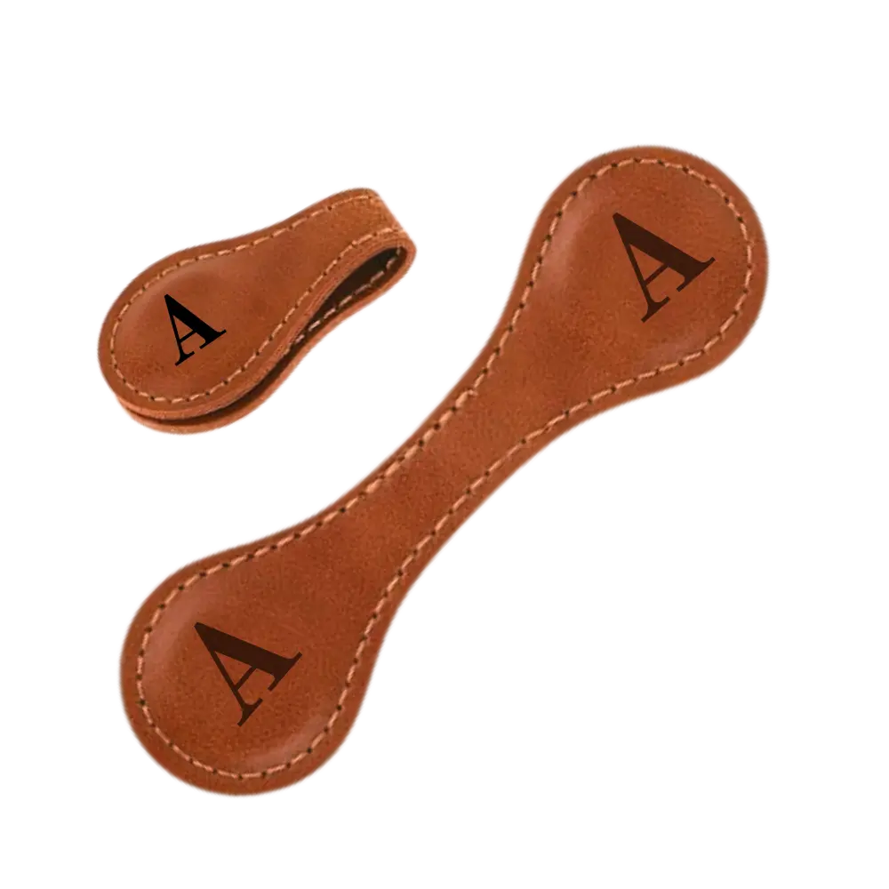 Magnetic Leather Bookmark -Brown - Zoozto