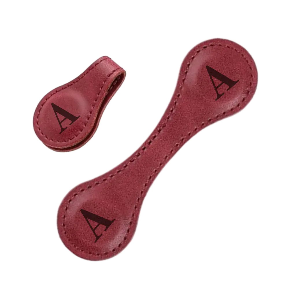 Magnetic Leather Bookmark -Red - Zoozto