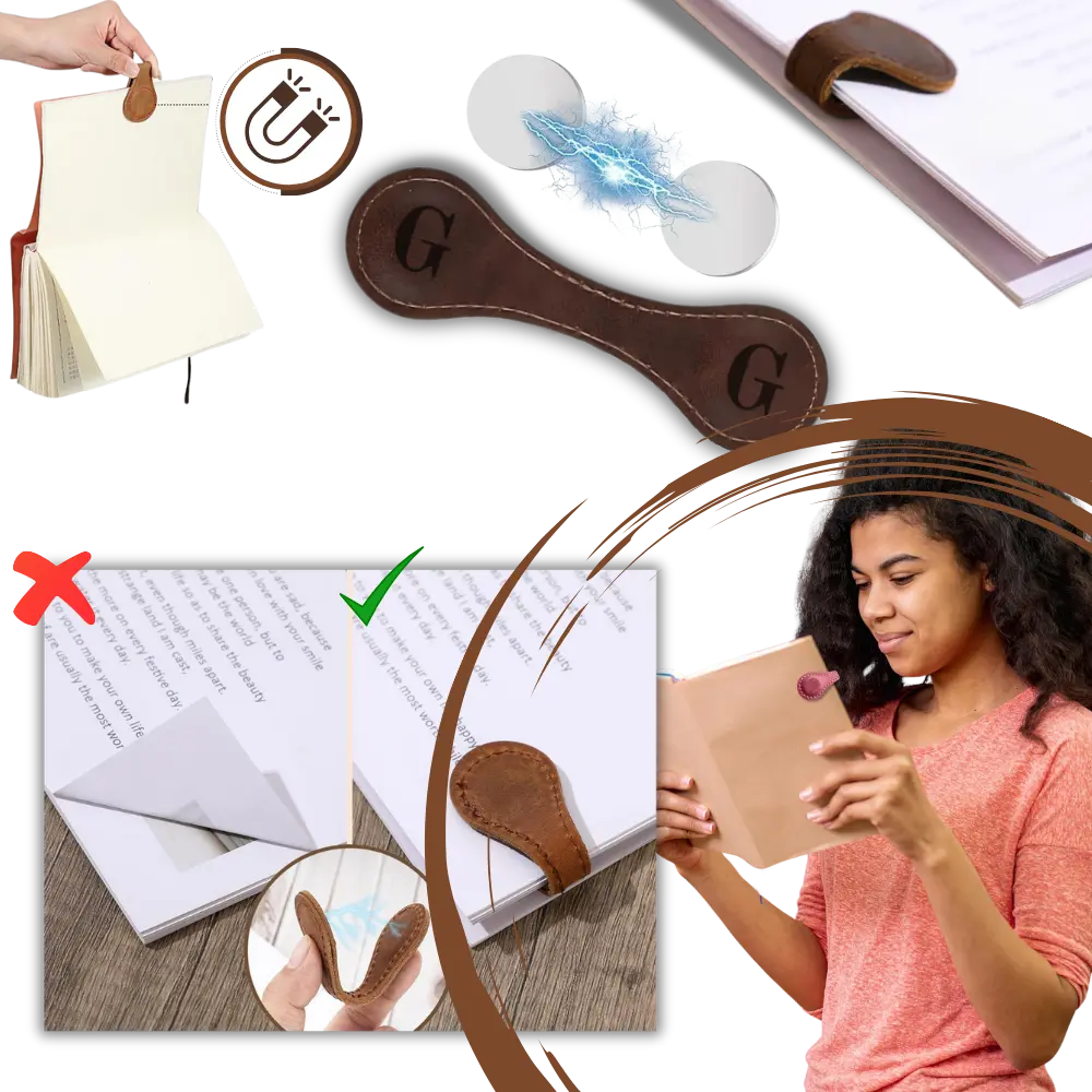 Magnetic Leather Bookmark - Zoozto