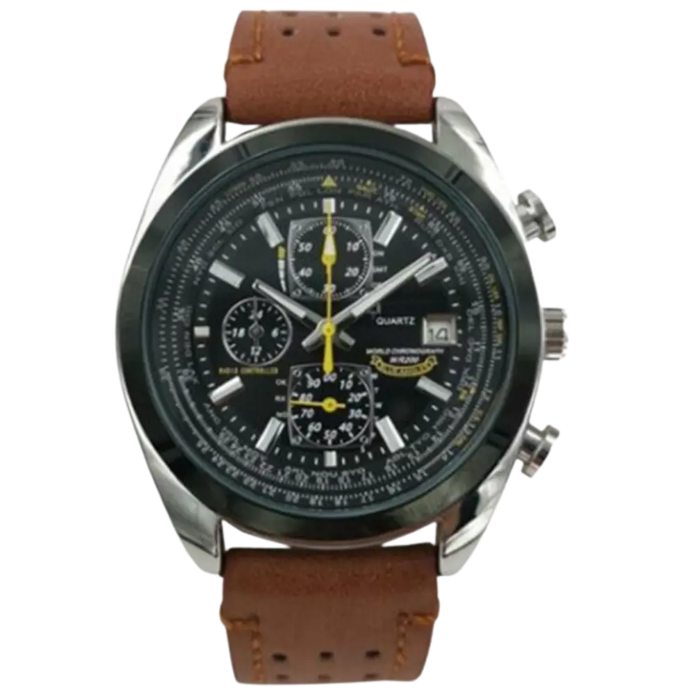 Men's Waterproof Quartz Watch -Brown - Zoozto
