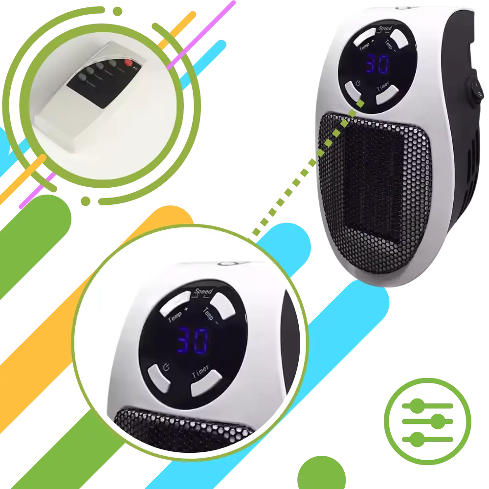 Mini Electric Heater with Remote Control - Zoozto