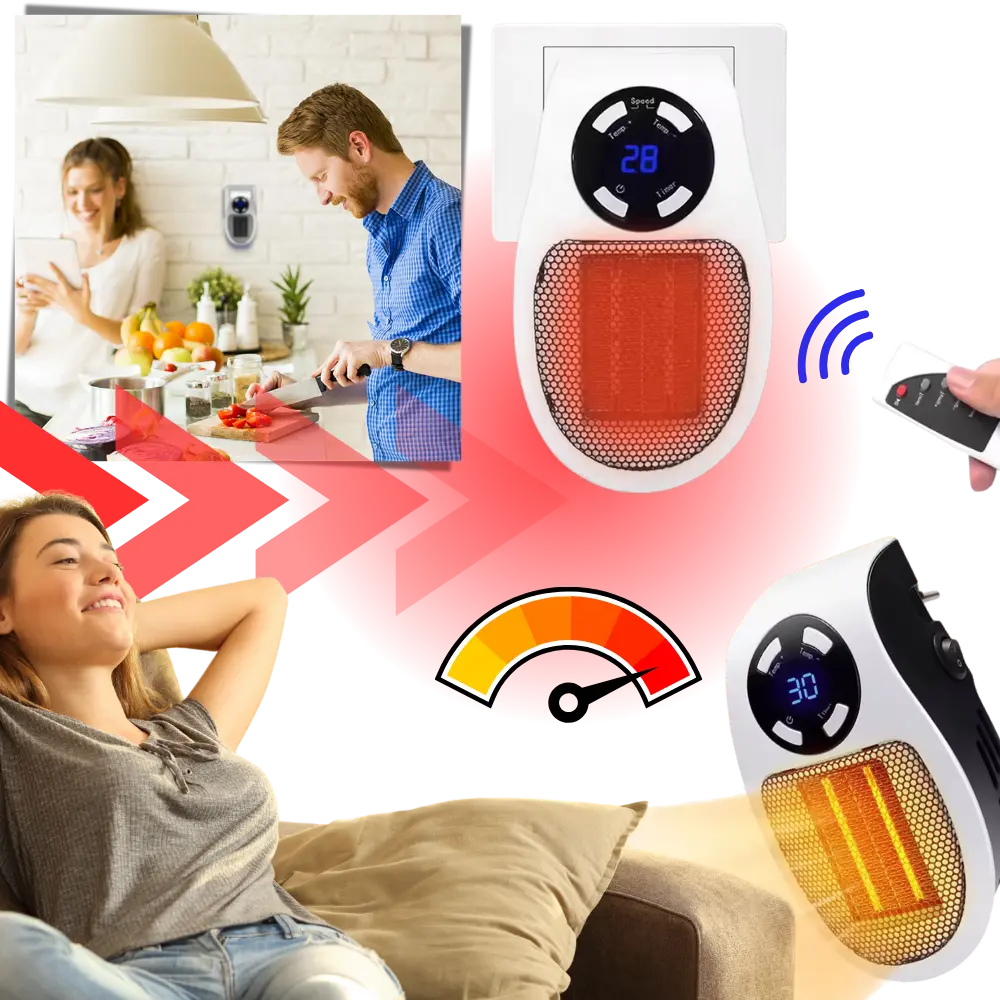 Mini Electric Heater with Remote Control - Zoozto