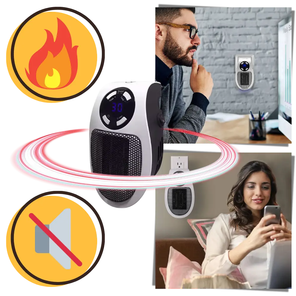 Mini Electric Heater with Remote Control - Zoozto