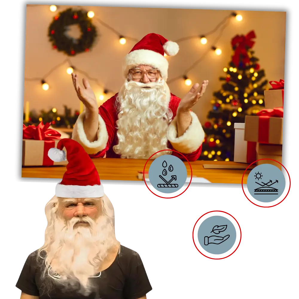Realistic Santa Face Mask - Zoozto