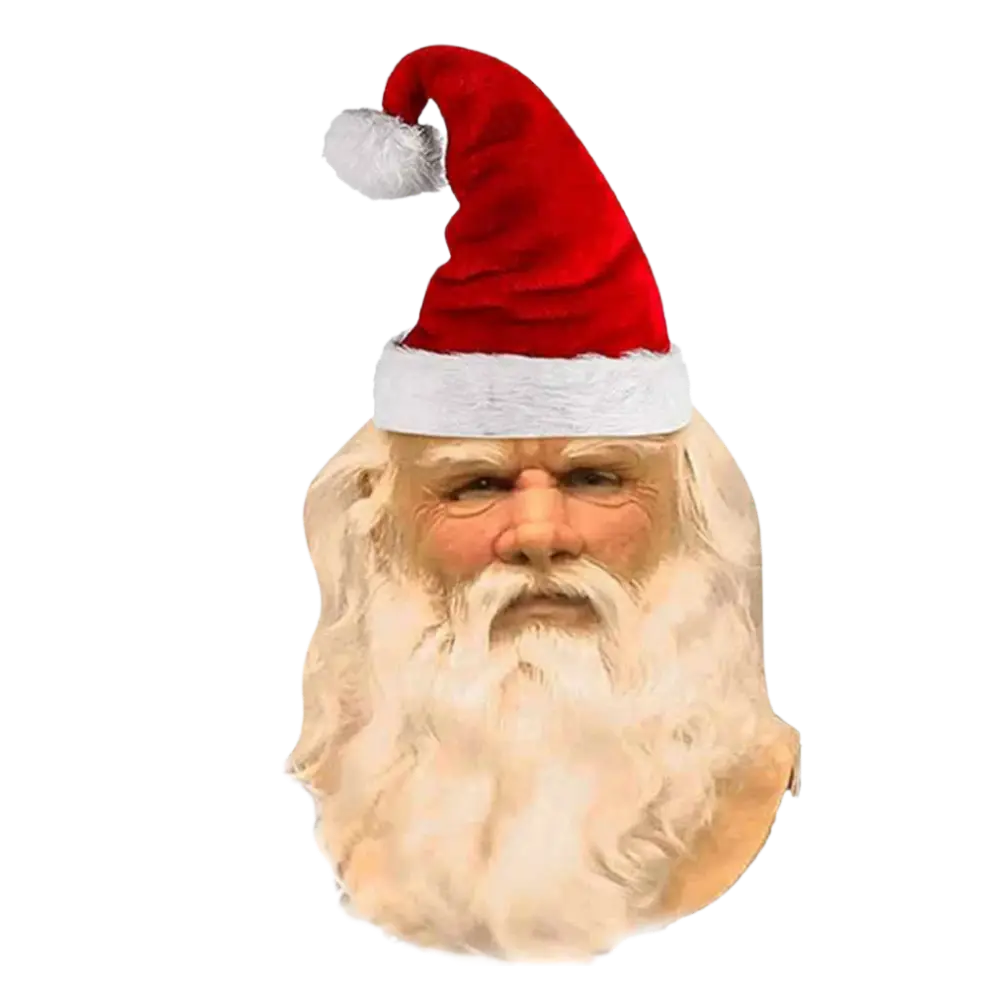 Realistic Santa Face Mask -Mask And Hat - Zoozto