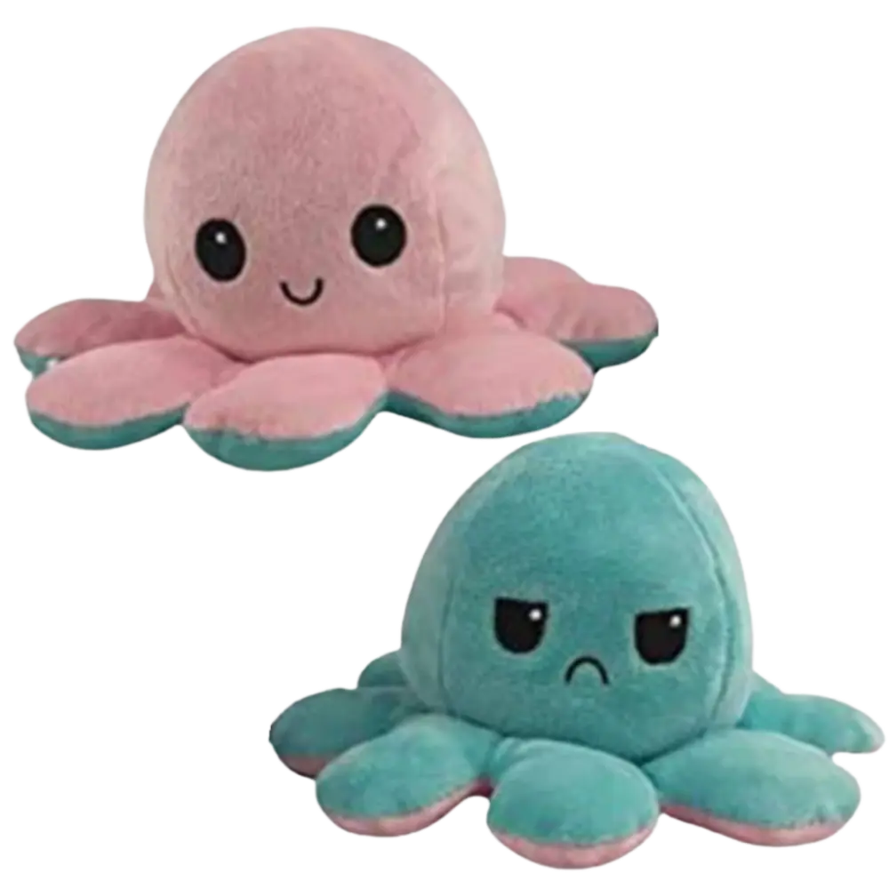 Reversible Octopus Plush -Blue-Pink - Zoozto