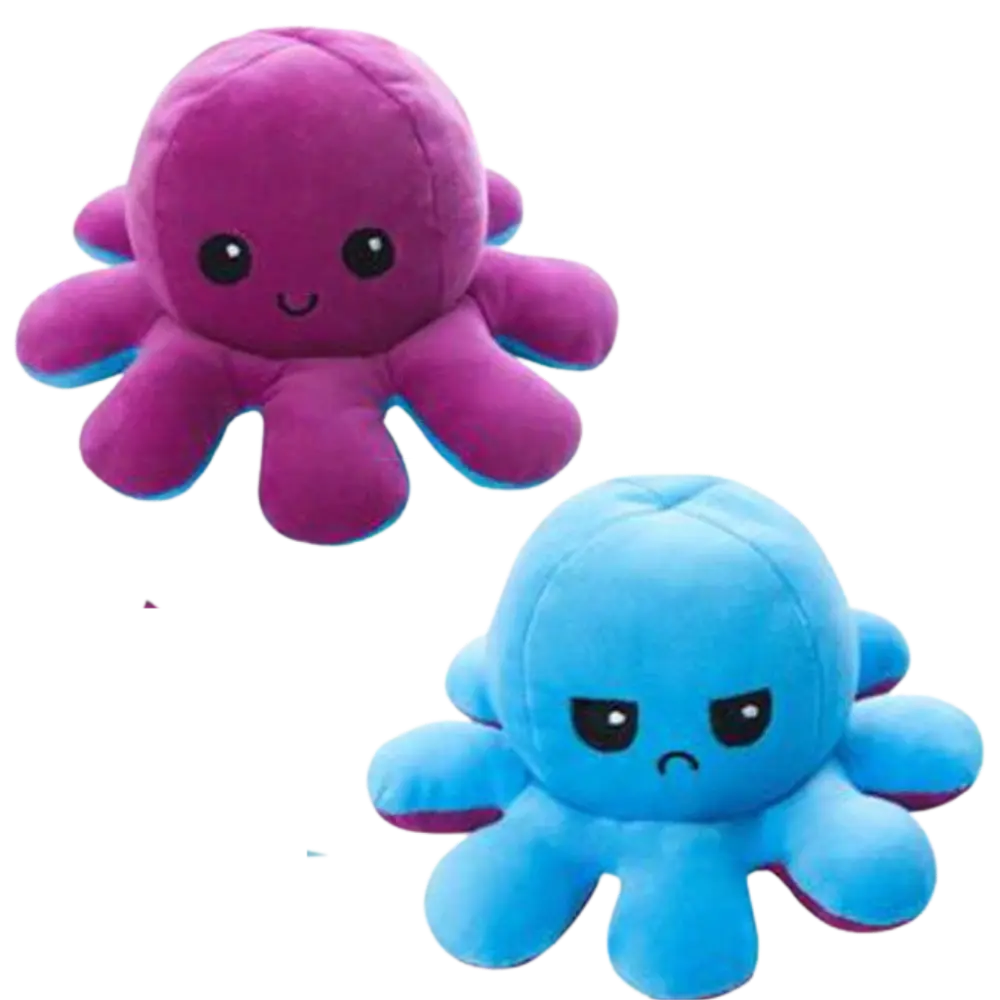 Reversible Octopus Plush -Purple-Blue - Zoozto