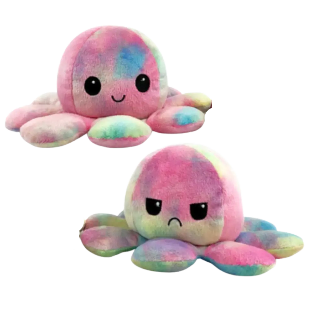 Reversible Octopus Plush -Rainbow - Zoozto