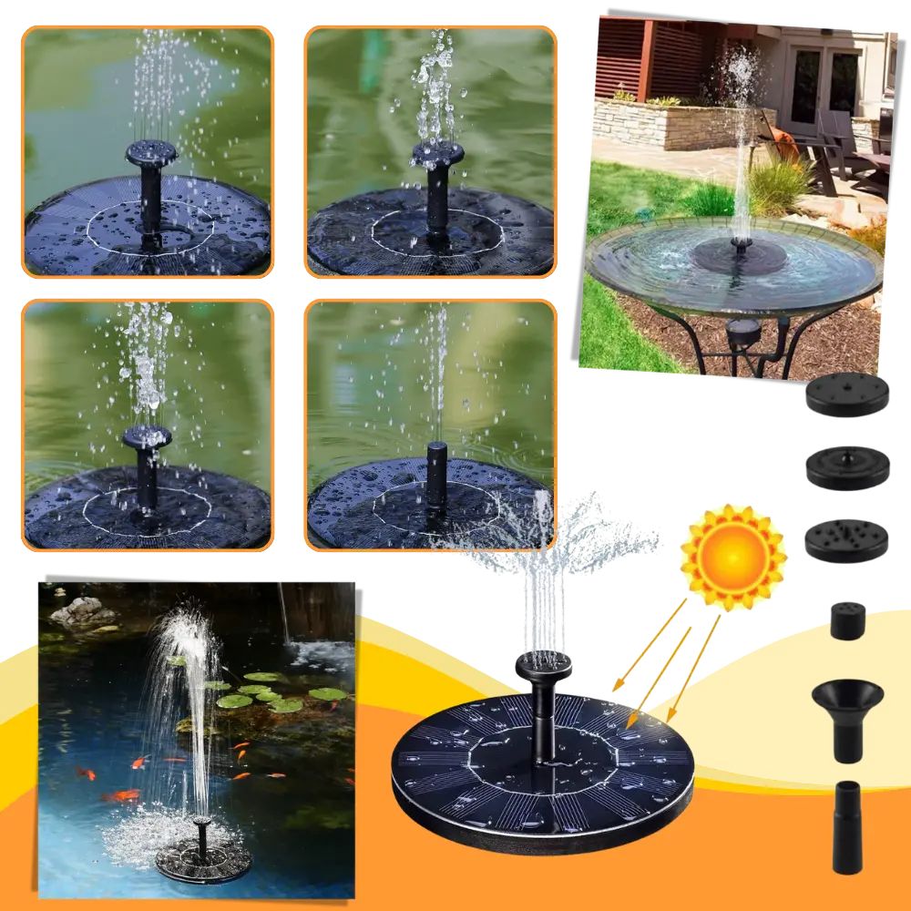 Solar Powered Water Fountain - Zoozto