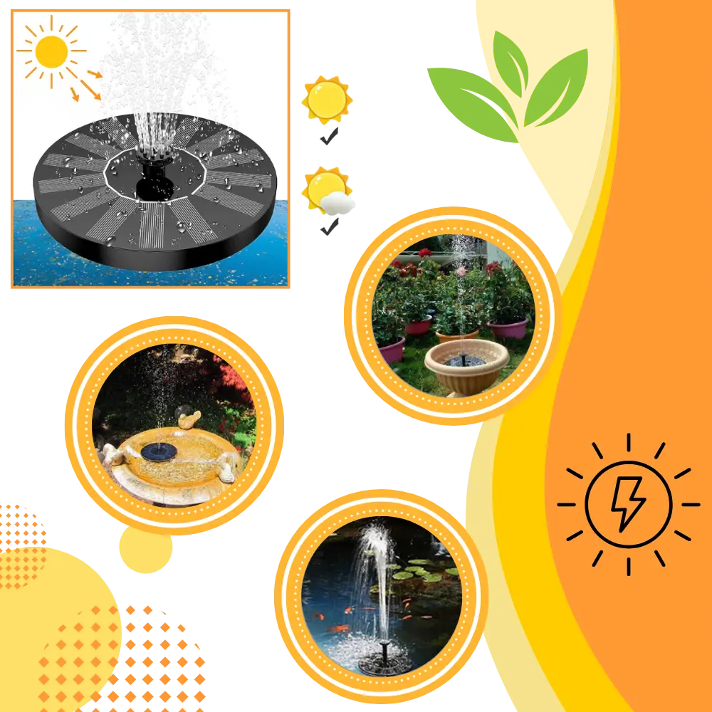 Solar Powered Water Fountain - Zoozto