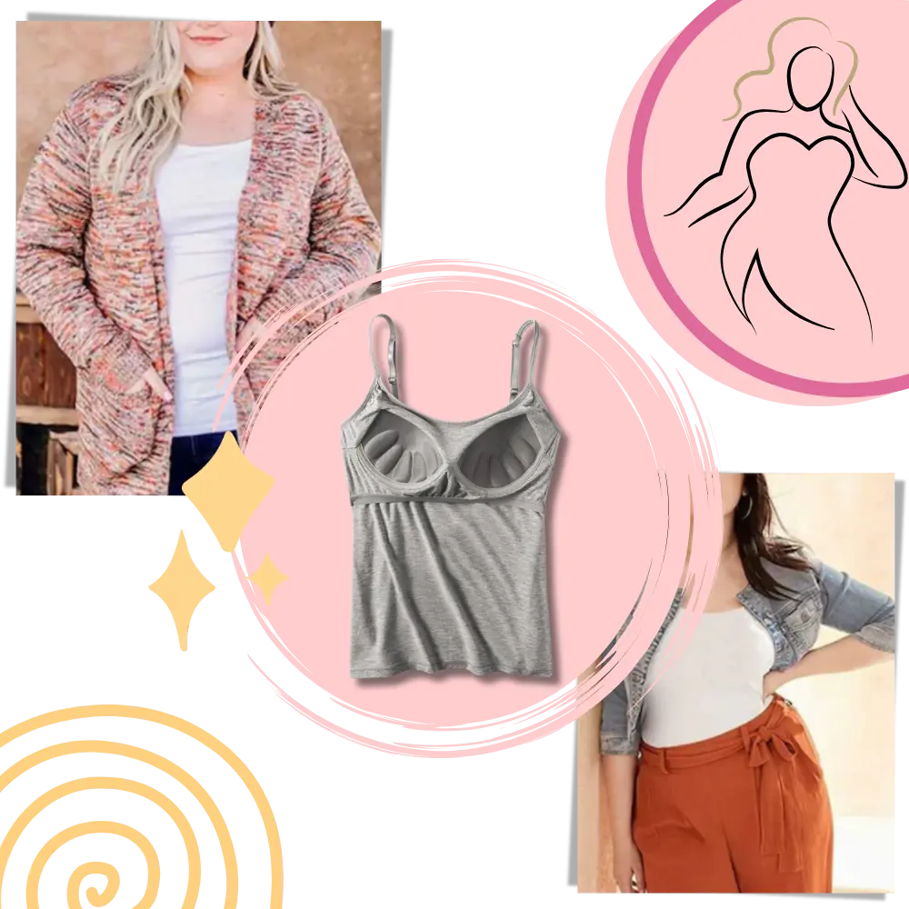 Stylish Cami with Built-In Bra - Zoozto
