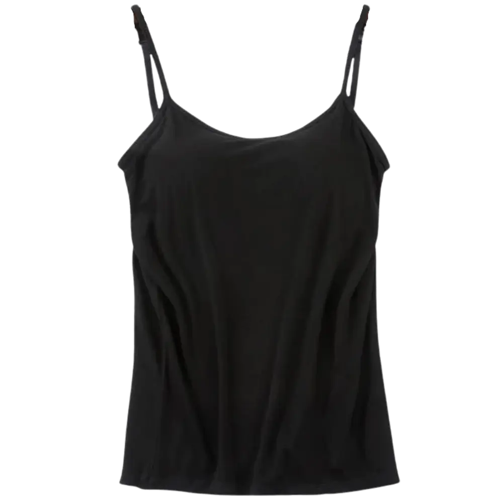 Stylish Cami with Built-In Bra -Black - Zoozto