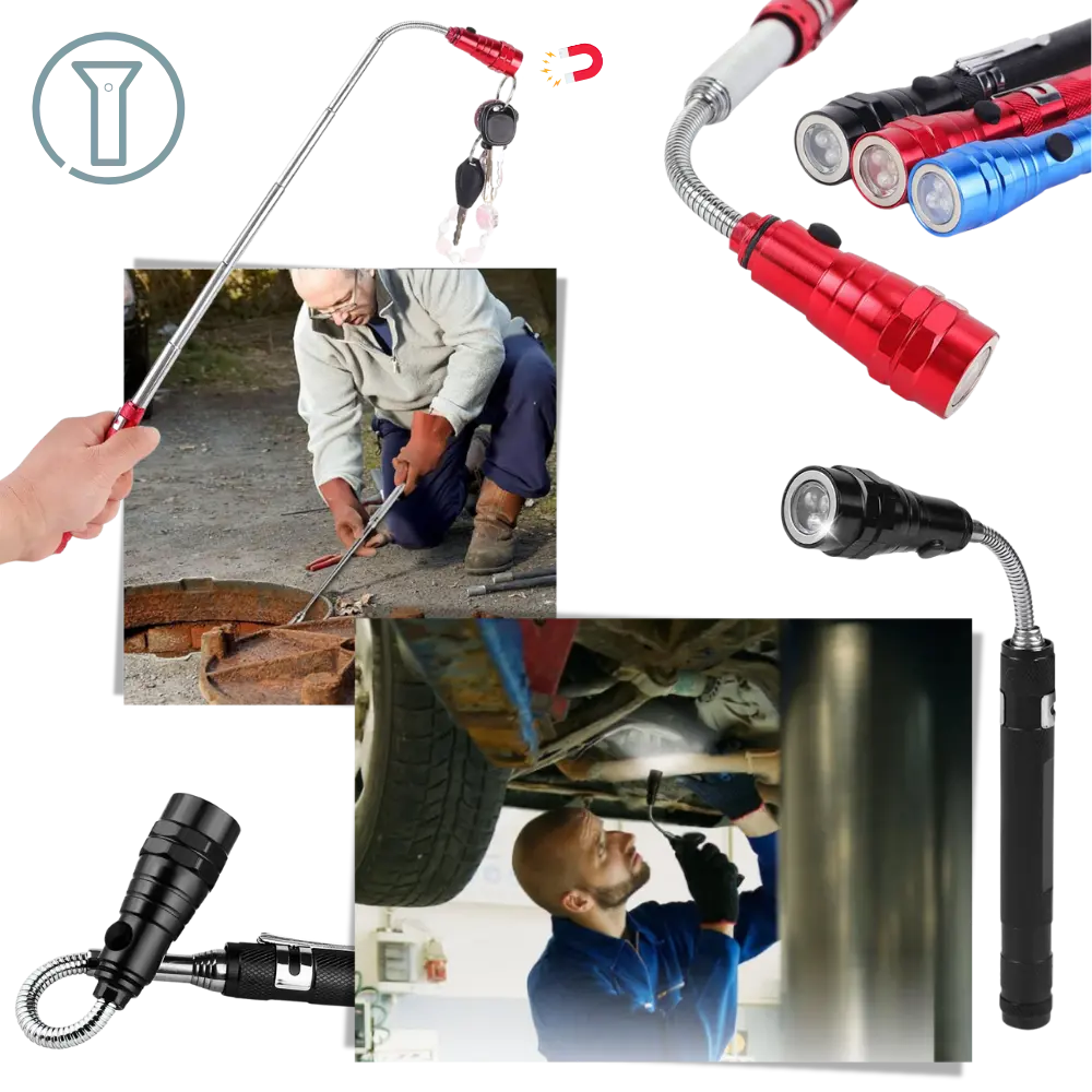 Telescopic Magnetic LED Flashlight - Zoozto