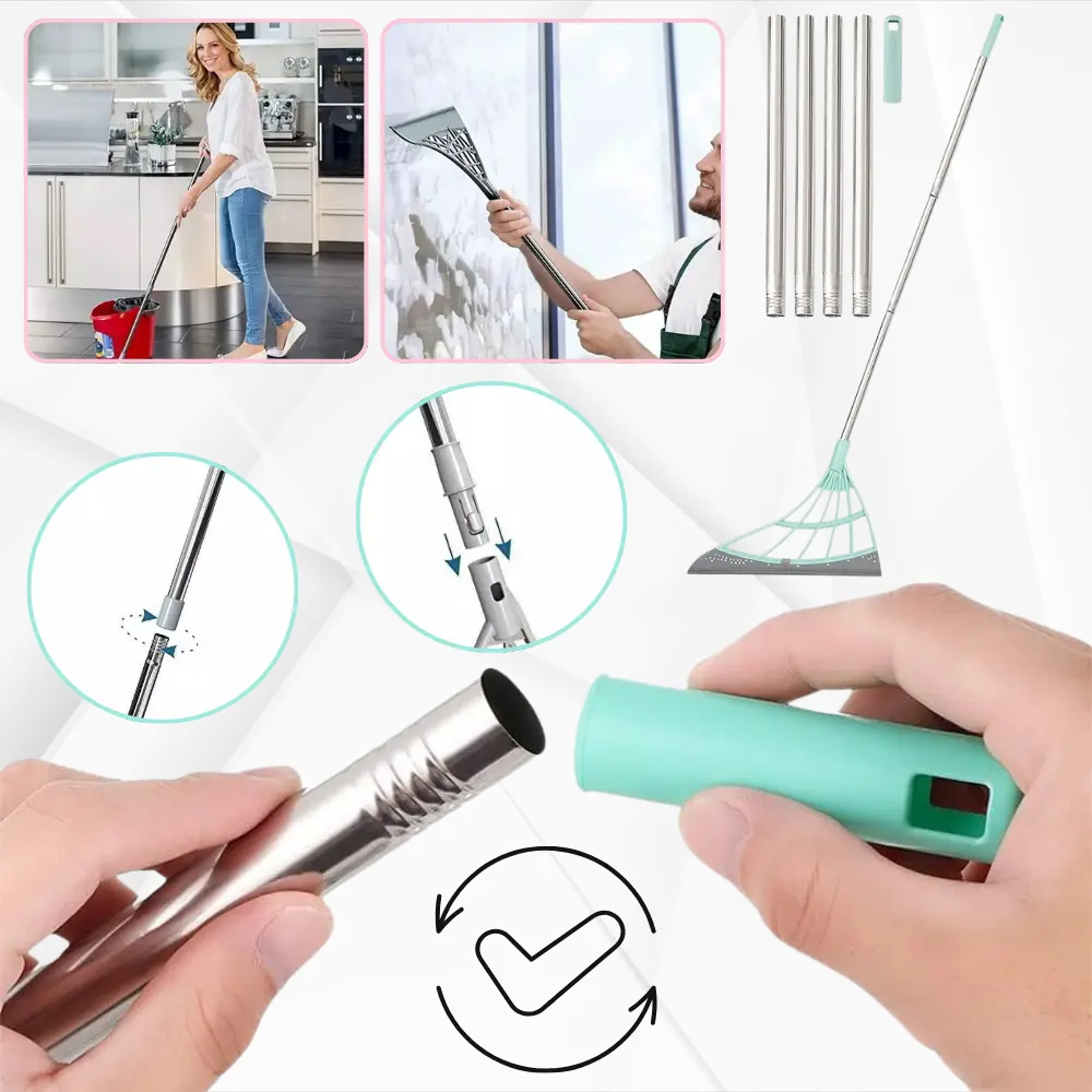 Telescopic Rubber Broom and Squeegee - Zoozto
