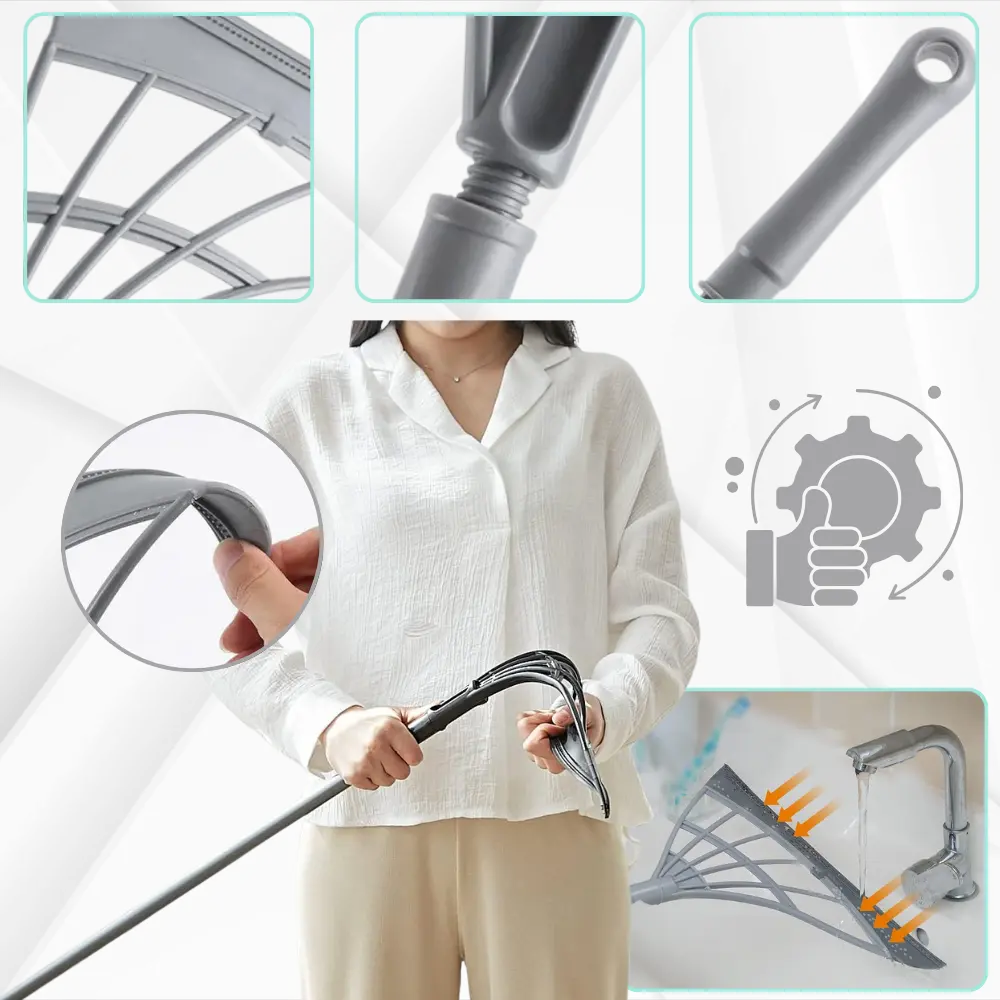 Telescopic Rubber Broom and Squeegee - Zoozto