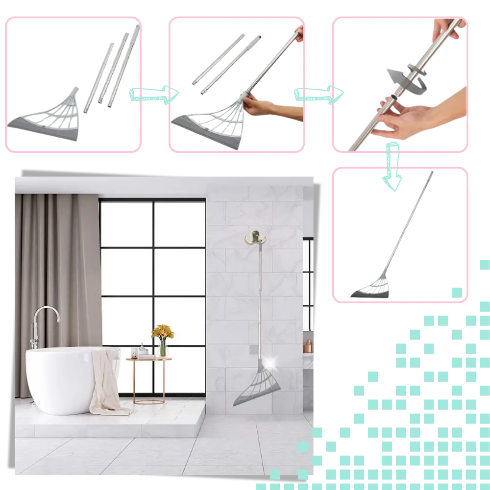 Telescopic Rubber Broom and Squeegee - Zoozto