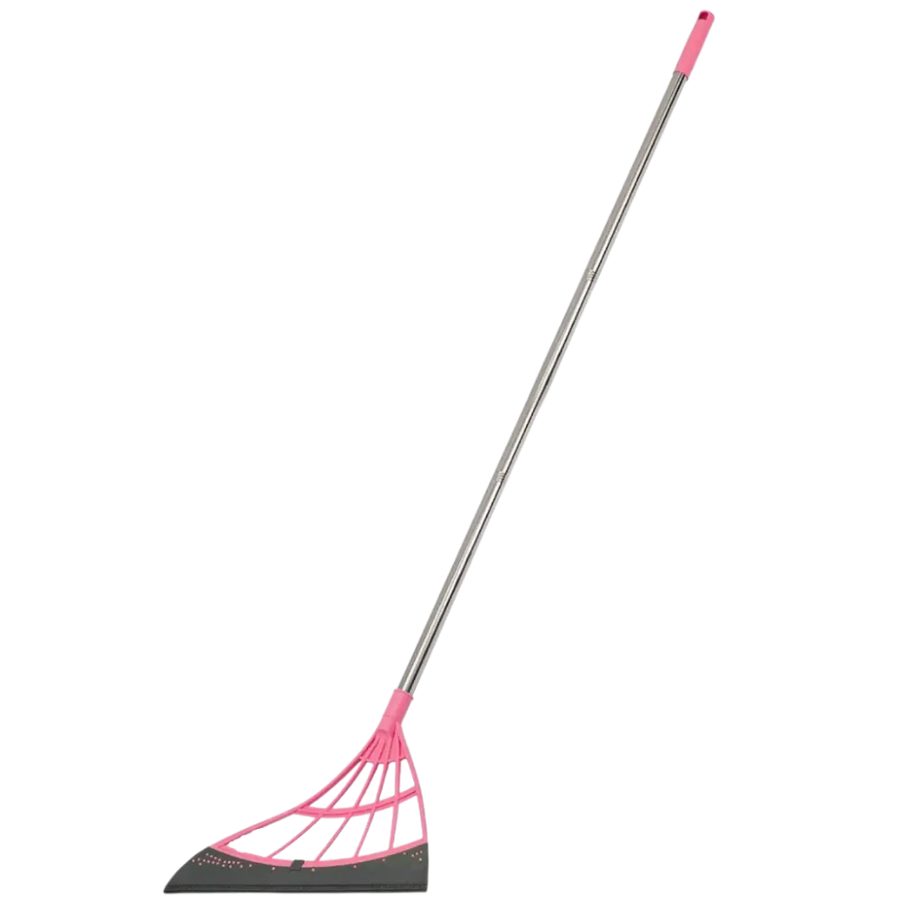 Telescopic Rubber Broom and Squeegee -Pink - Zoozto