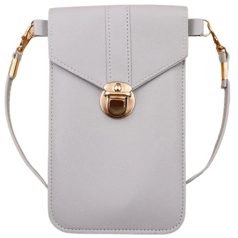 Touchscreen Crossbody Phone Bag -Light Grey - Zoozto