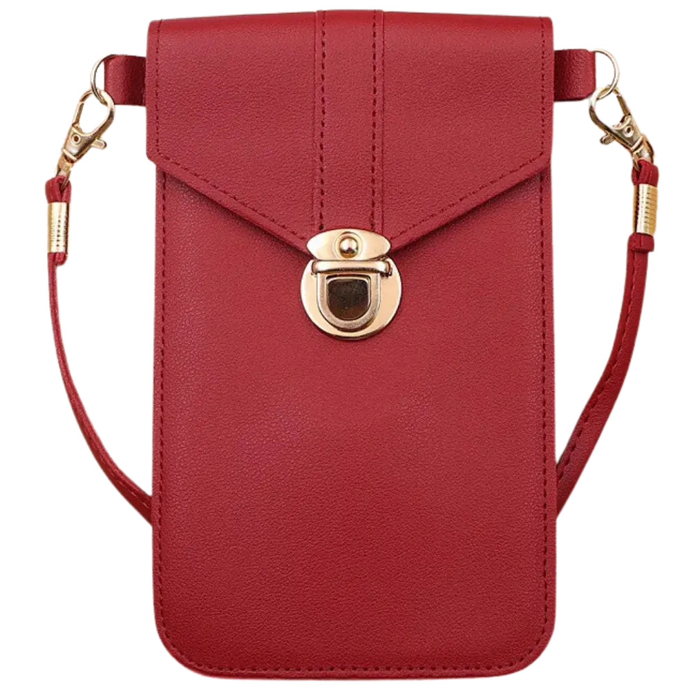 Touchscreen Crossbody Phone Bag -Red - Zoozto