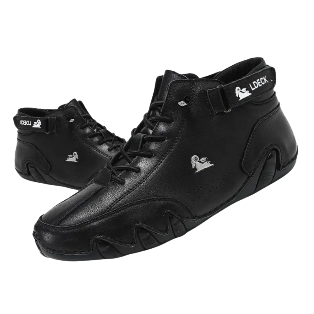 Ultra-Comfortable Suede Sneakers -Black - Zoozto