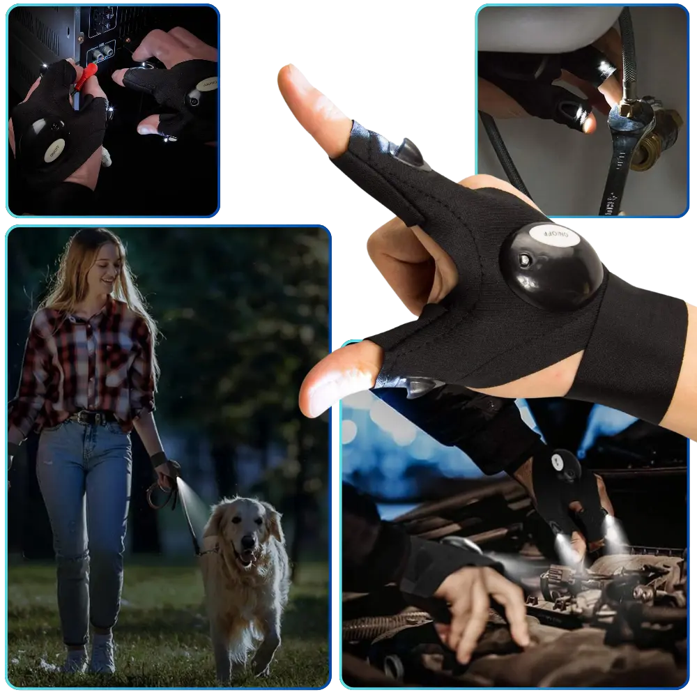 Waterproof LED Flashlight Gloves - Zoozto