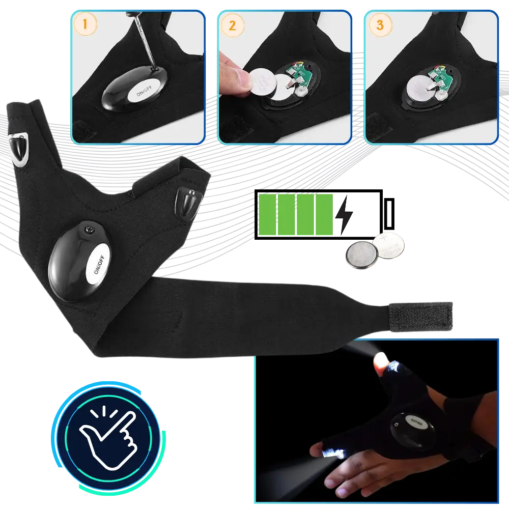 Waterproof LED Flashlight Gloves - Zoozto