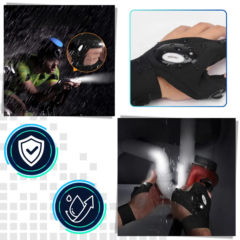Waterproof LED Flashlight Gloves - Zoozto