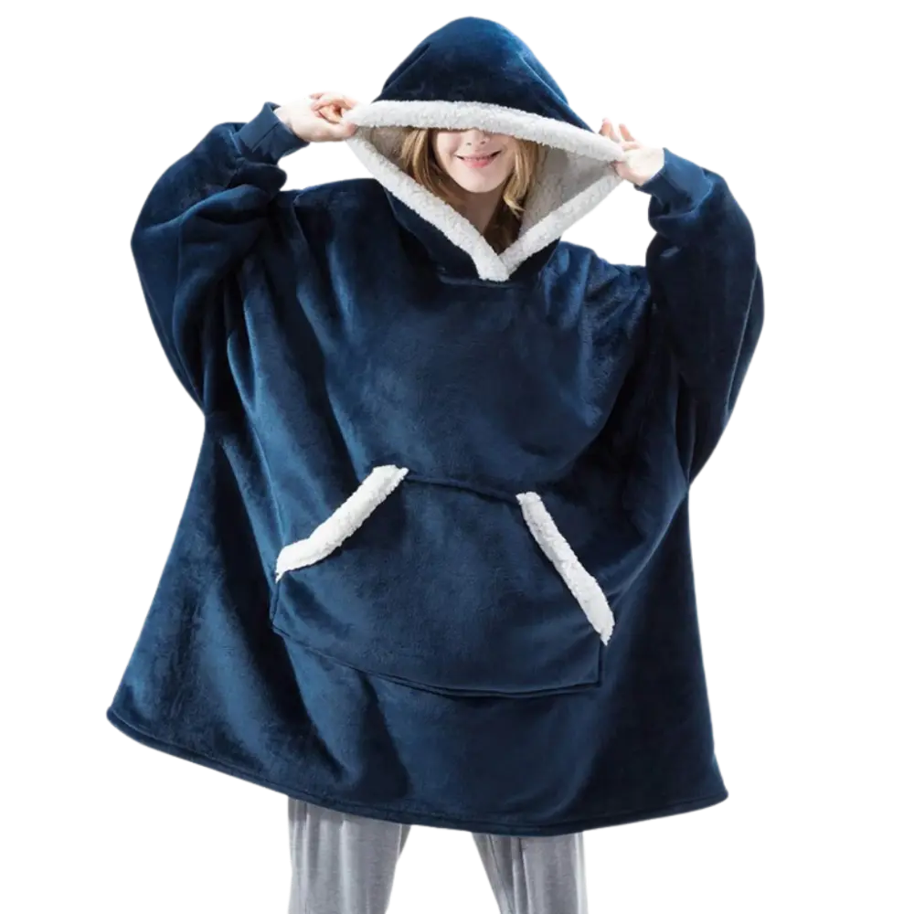 Wearable Blanket Hoodie -Blue - Zoozto