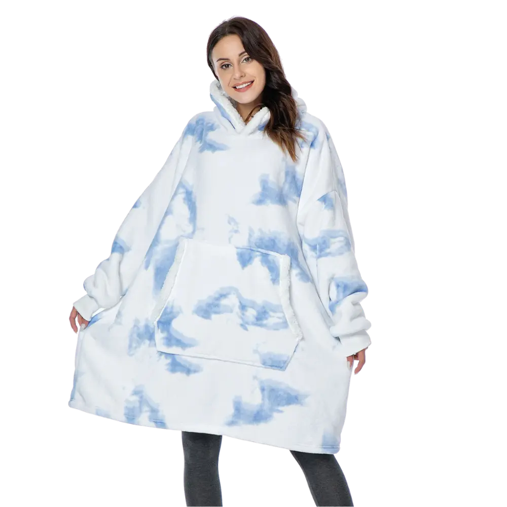 Wearable Blanket Hoodie -Faded Blue - Zoozto