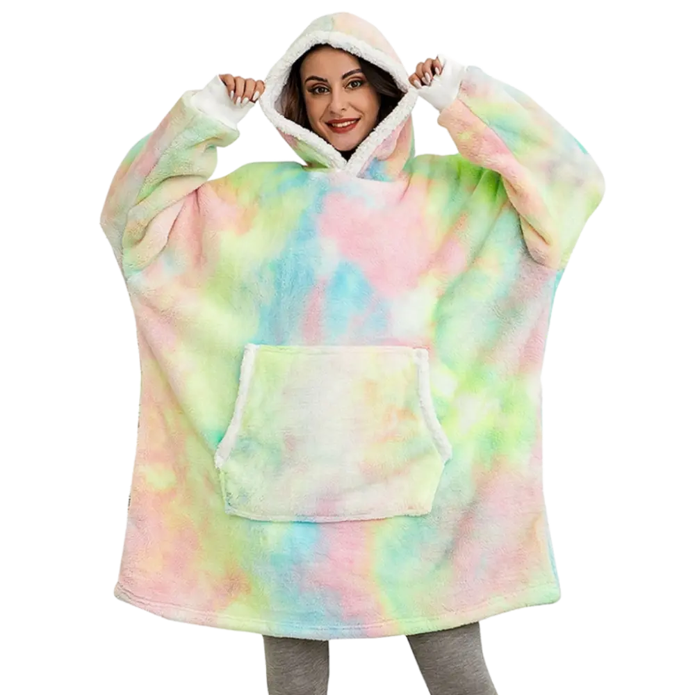 Wearable Blanket Hoodie -Rainbow - Zoozto