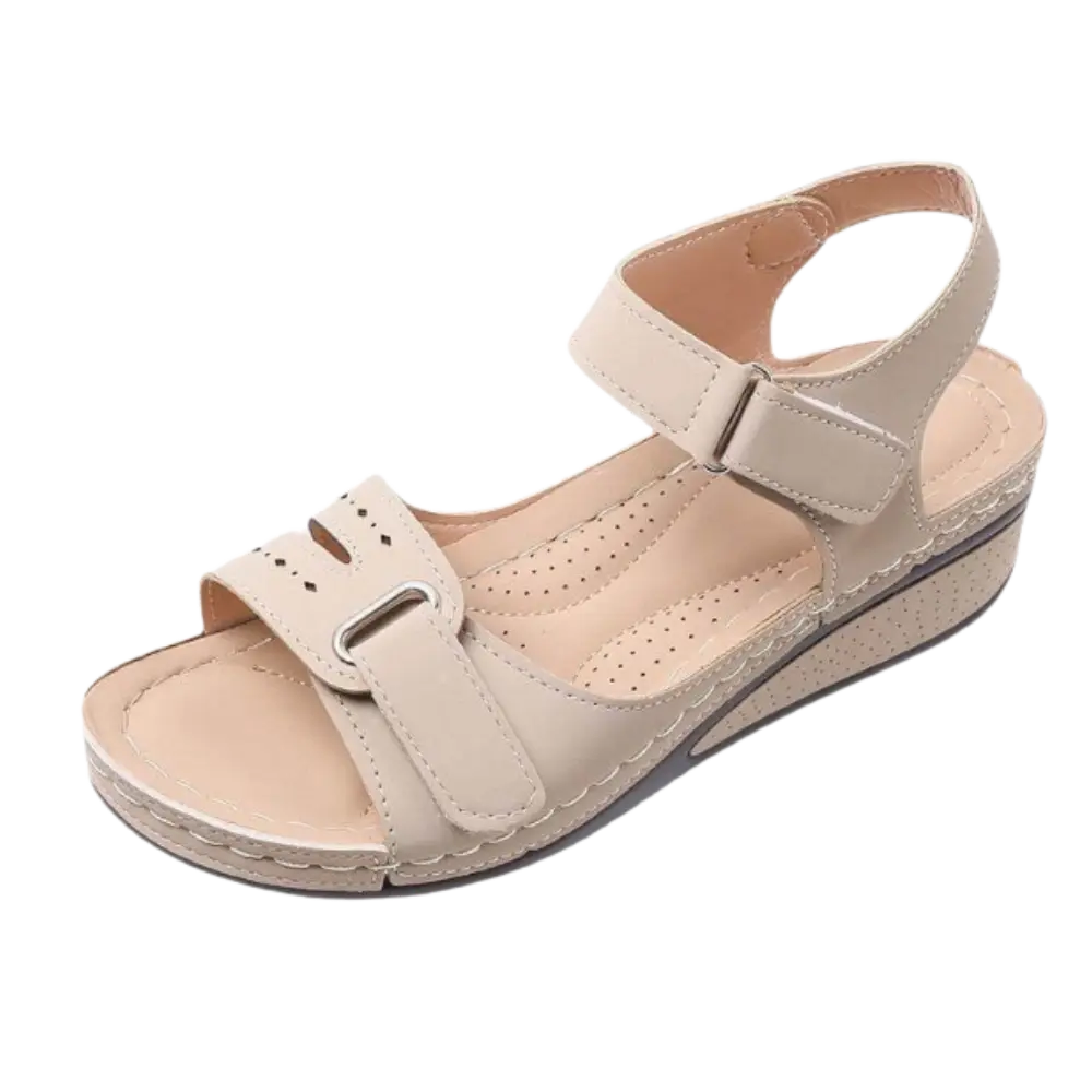 Womens Orthopedic Sandals with Arch Support -Beige - Zoozto