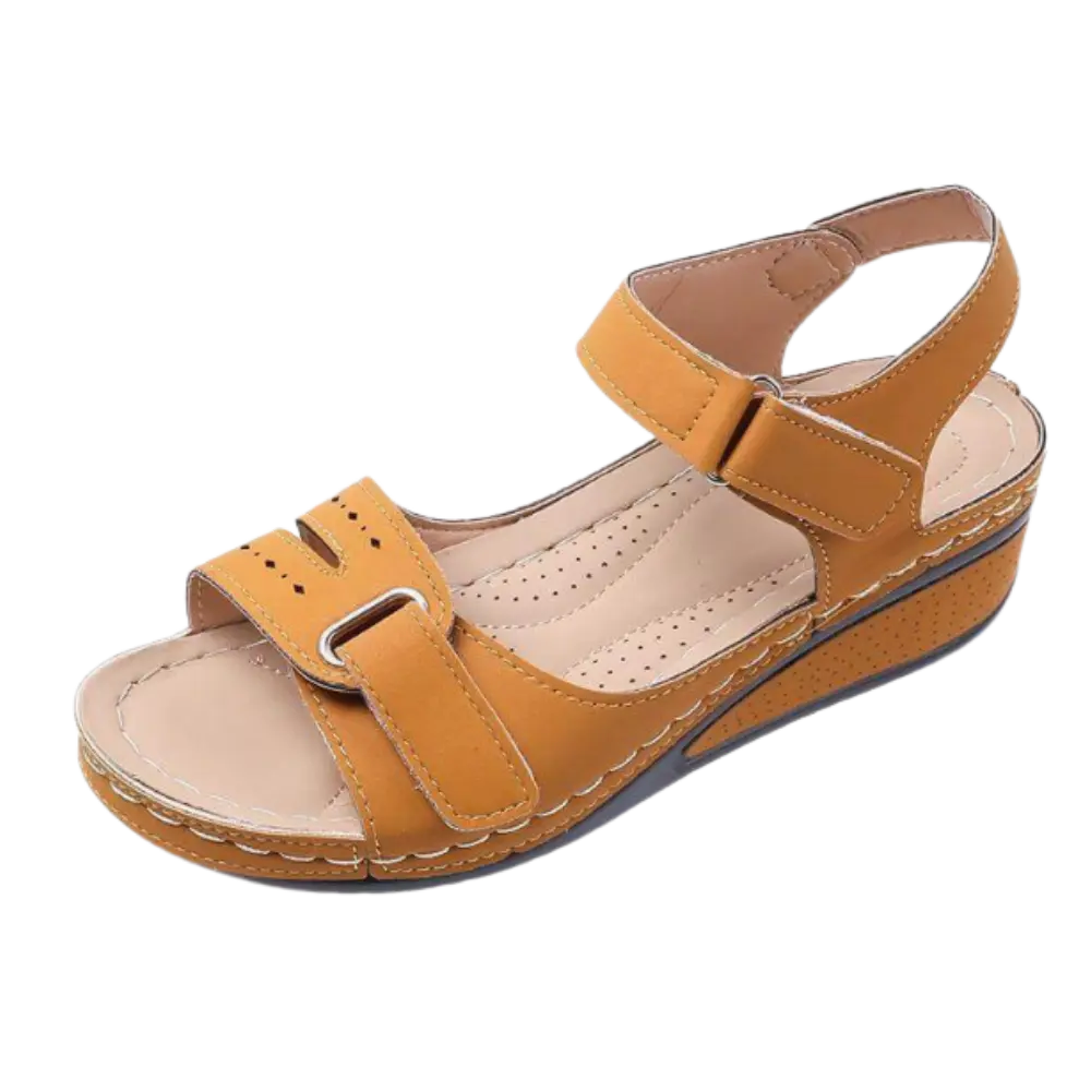 Womens Orthopedic Sandals with Arch Support -Brown - Zoozto