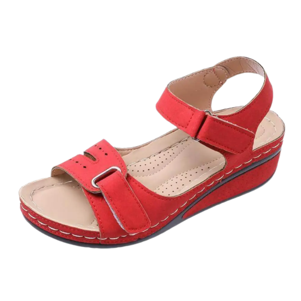 Womens Orthopedic Sandals with Arch Support -Red - Zoozto